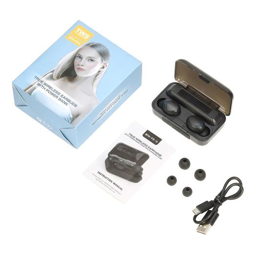 Audífonos in-ear inalámbricos Bluetooth F9-5 negro Copia