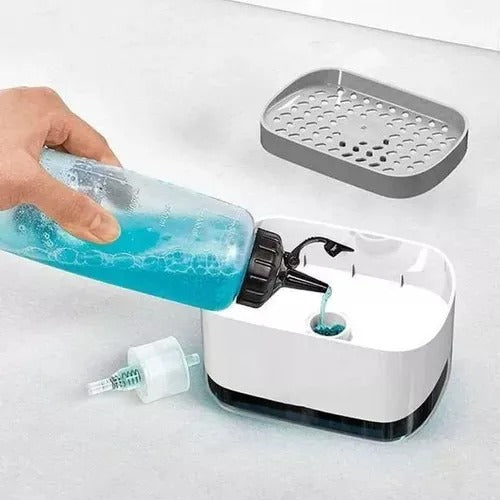 Dispensador De Jabon Con Esponja Cocina Liquido Lavaplatos