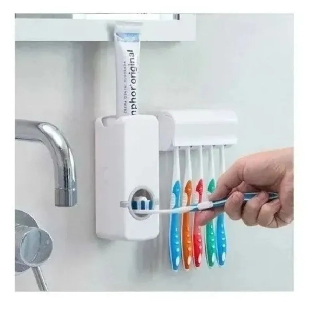 Dispensador De Pasta Dental Con Porta Cepillos