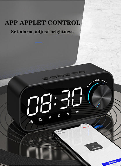 Reloj despertador Digital FM Radio inalámbrico Bluetooth espejo Negro