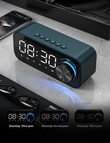 Reloj despertador Digital FM Radio inalámbrico Bluetooth espejo Negro