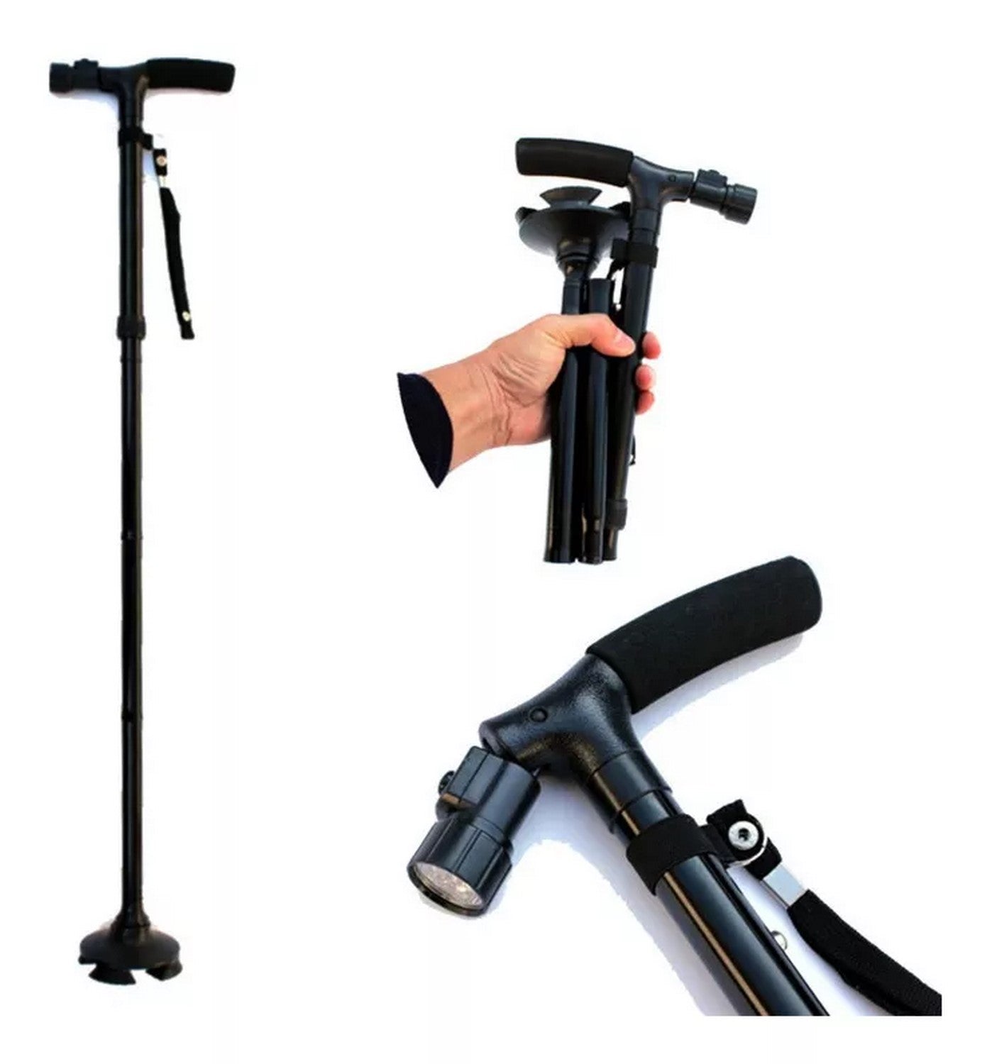 Trusty Cane Baston Ortopedico Plegable Con Linterna Luz Led