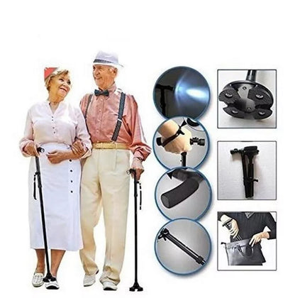 Trusty Cane Baston Ortopedico Plegable Con Linterna Luz Led