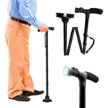 Trusty Cane Baston Ortopedico Plegable Con Linterna Luz Led